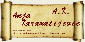 Anja Karamatijević vizit kartica
